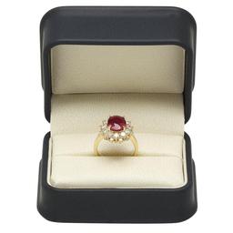 14K Yellow Gold 5.13ct Ruby and 1.50ct Diamond Ring