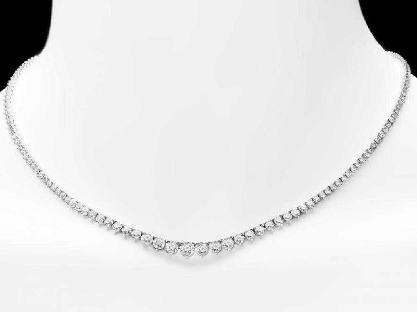 18K White Gold and 9.16ct Diamond Necklace