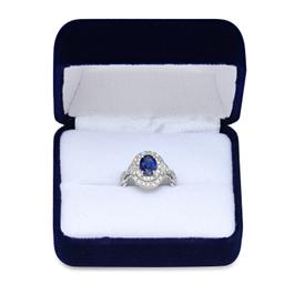 14K White Gold 1.62ct Sapphire and 0.56ct Diamond Ring