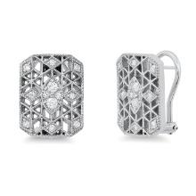 14K White Gold Setting with 0.75ct Diamond Earrings