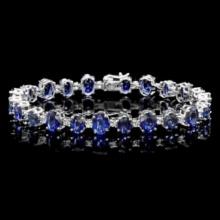 14K Gold 21.65ct Sapphire 1.62ct Diamond Bracelet