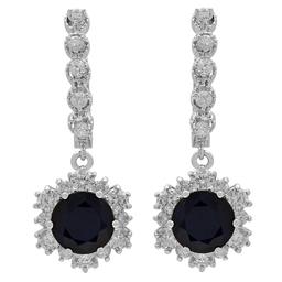 14k White Gold 4.96ct Sapphire 1.92ct Diamond Earrings