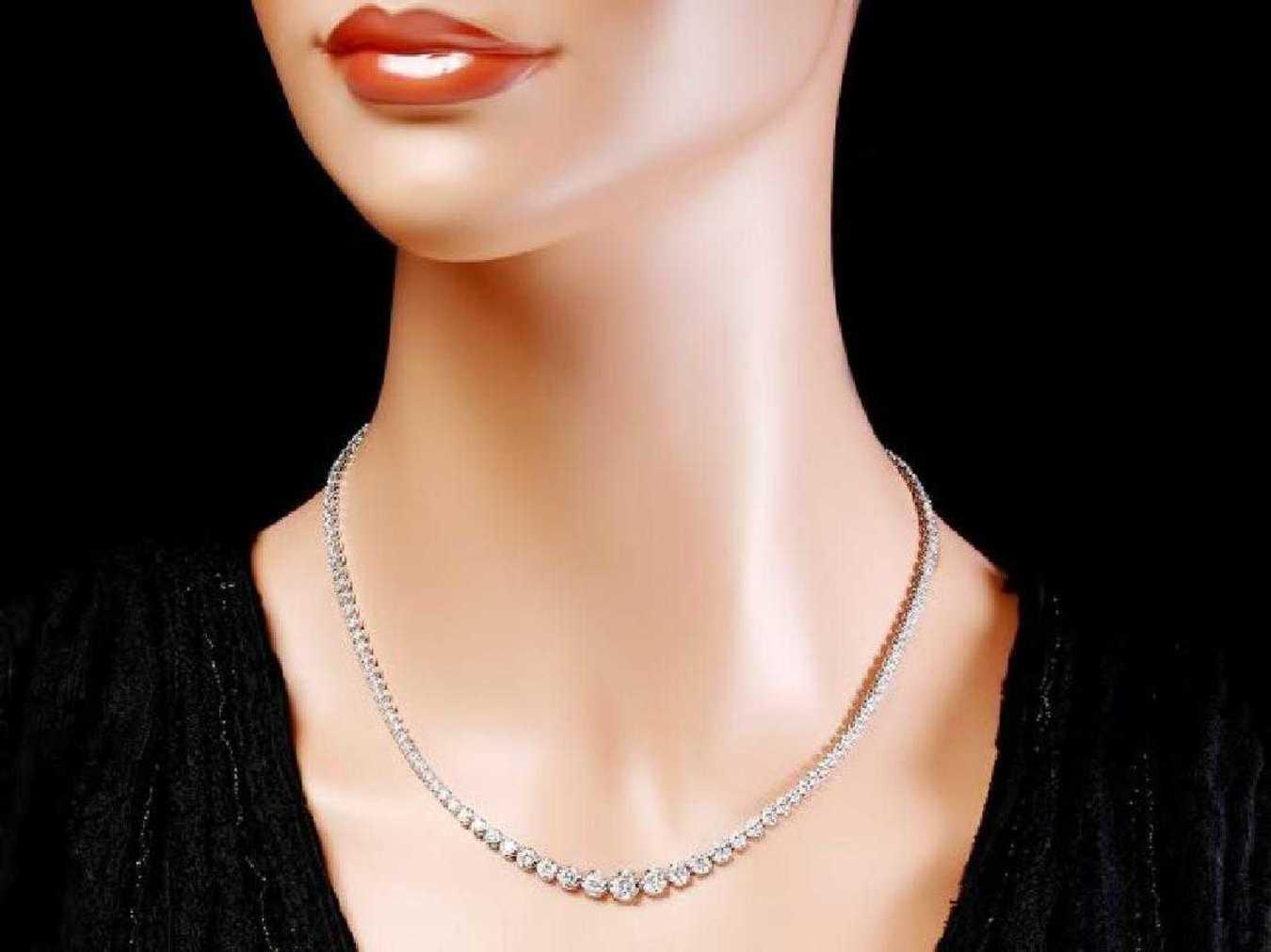 18K White Gold and 6.44ct Diamond Necklace