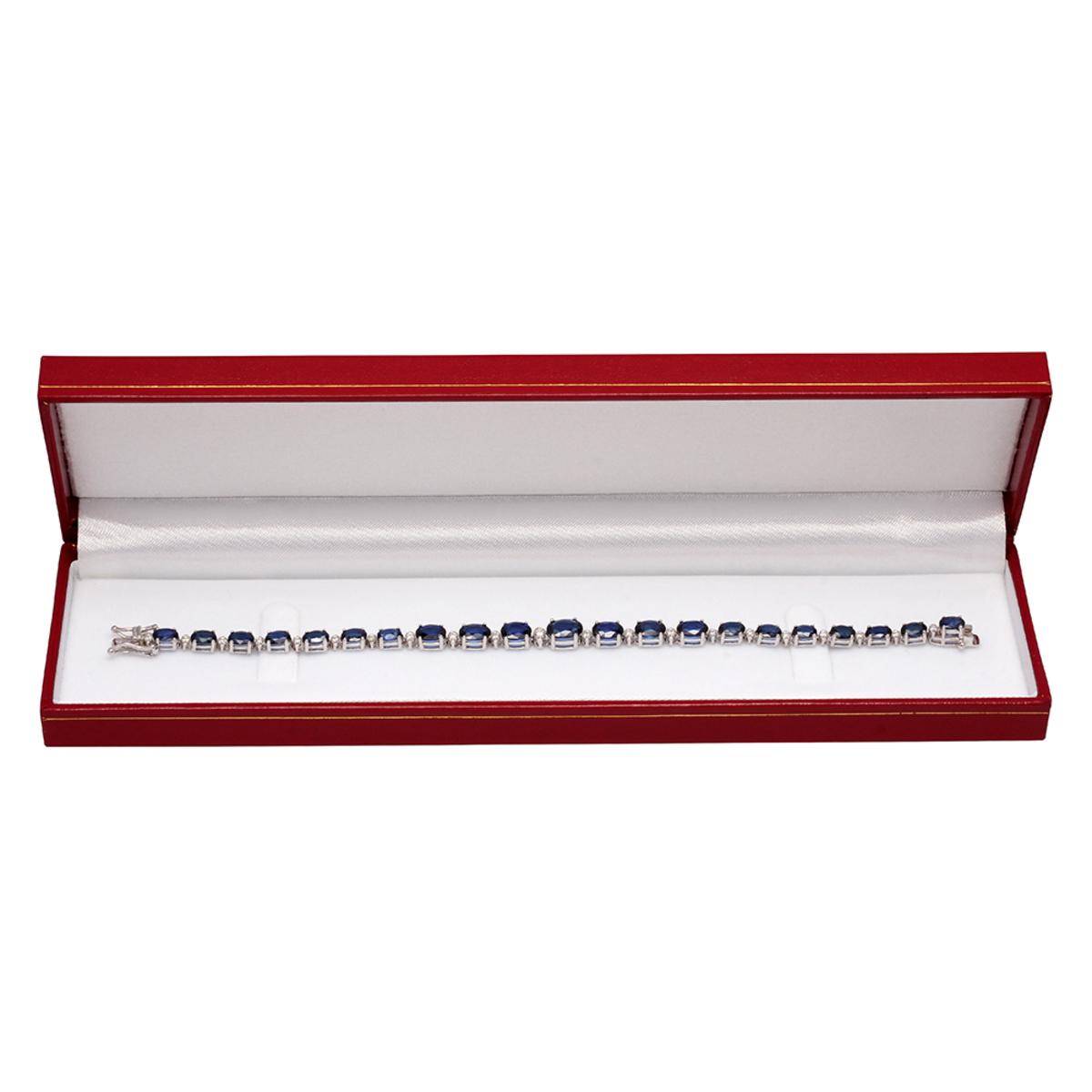 14k White Gold 13.30ct Sapphire 0.60ct Diamond Bracelet