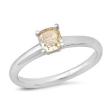 14K White Gold Setting with 0.67ct Fancy Colored Diamond Ring