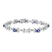 18K White Gold Setting with 3.23ct Sapphire and 0.20ct Diamond Bracelet