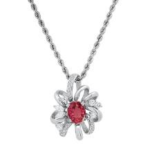 Platinum Setting with 2.91ct Pink Tourmaline and 0.96ct Diamond Necklace