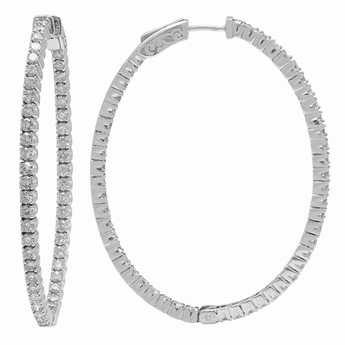 14k White Gold 3.89ct Diamond Earrings