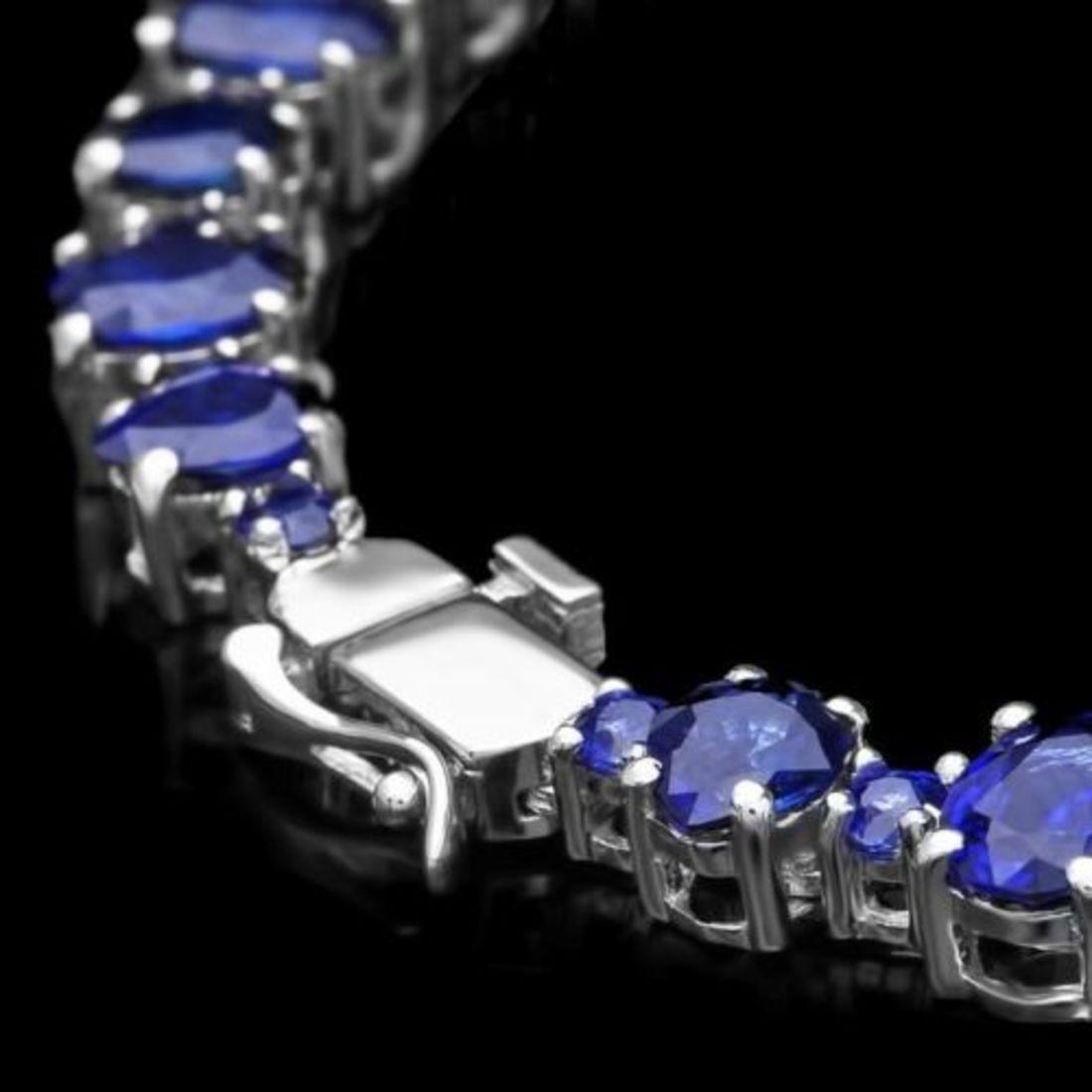 14K White Gold 47.50ct Sapphire and 1.85ct Diamond Necklace