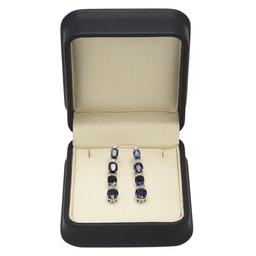 14K Gold 7.23ct Sapphire 0.27ct Diamond Earrings