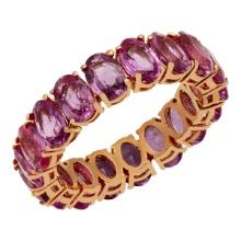 14k Rose Gold 9.98ct Pink Sapphire Eternity Band Ring