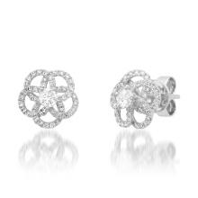 18K White Gold Setting with 0.82ct Diamond Earrings