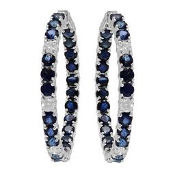 14k White Gold 8.53ct Sapphire 0.92ct Diamond Earrings
