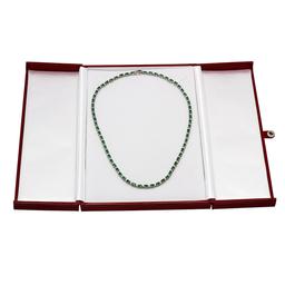 14k White Gold 15.41ct Emerald 1.29ct Diamond Necklace
