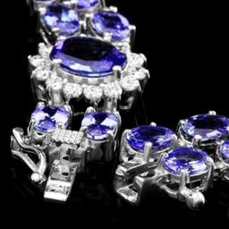 14k 21.63ct Tanzanite 1.69ct Diamond Bracelet