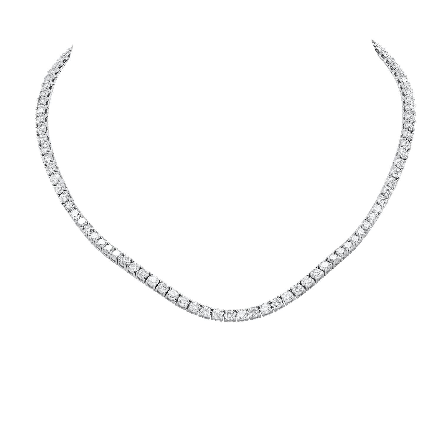 18K White Gold and 21.75ct Diamond Necklace
