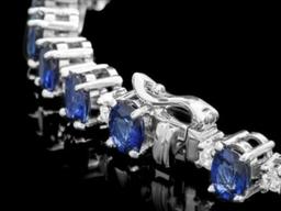 14K Gold 18.71ct Sapphire 2.06ct Diamond Bracelet
