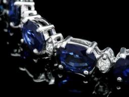 14K Gold 15.31ct Sapphire 0.62ct Diamond Bracelet