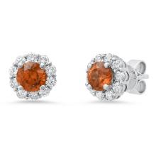 18K White Gold Setting with 1.94ct Zircon and 0.77ct Diamond Earrings