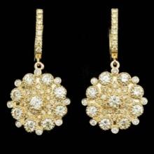 14k Yellow Gold 4.83ct Diamond Earrings