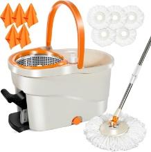 MASTERTOP Spin Mop and Bucket with Wringer Set, Retail $65.00