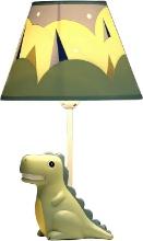 HERBESTBAY Kids Table Lamp, Dinosaur Design, 13"H, Barrel Lampshade, (Green Dinosaur), Retail $45.00