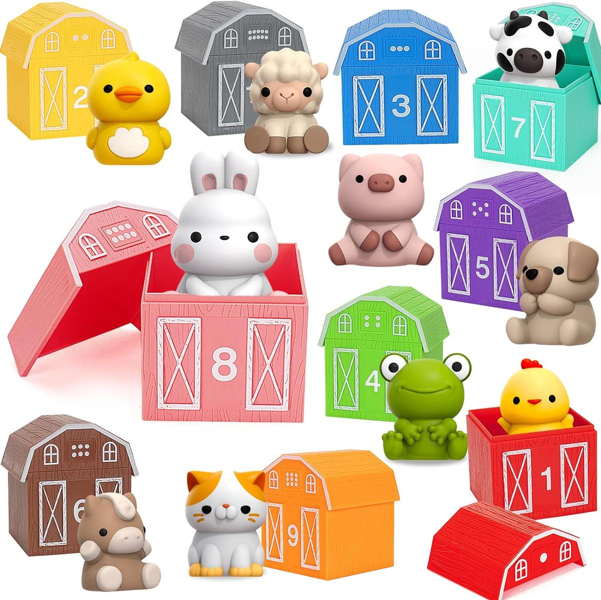 Learning Tos for 1,2,3 Year Old Toddlers, 20Pcs Farm Animals Toys Montessori Counting, Retail $35.00