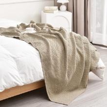 LEVTEK 100% Polyester Waffle Weave Throw Blanket 68"x86", Twin, Retail $30.00
