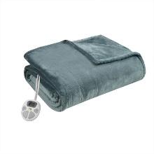 Serta Polyester and Cotton Microlight Heated Blanket in Teal, Retail $155.00