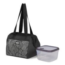 Igloo Print Essentials Leftover Lunch Bag with Pack Ins - Black, Retail $25.00
