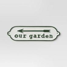 Our Garden Aluminum Wall Sign Green/White -  Retail $18.00