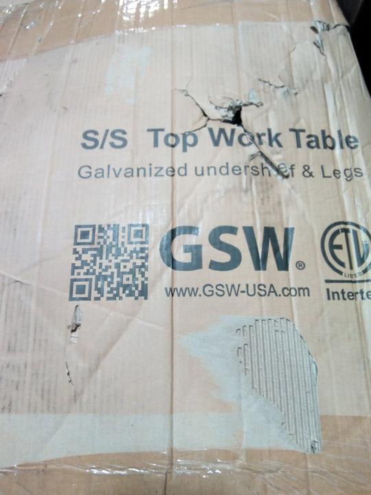 GSW Commercial Flat Top Work Table with Stainless Steel Top. $138 MSRP