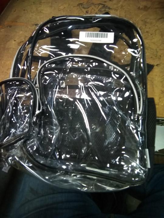 AmazonBasics School Backpack - Clear. $18 MSRP