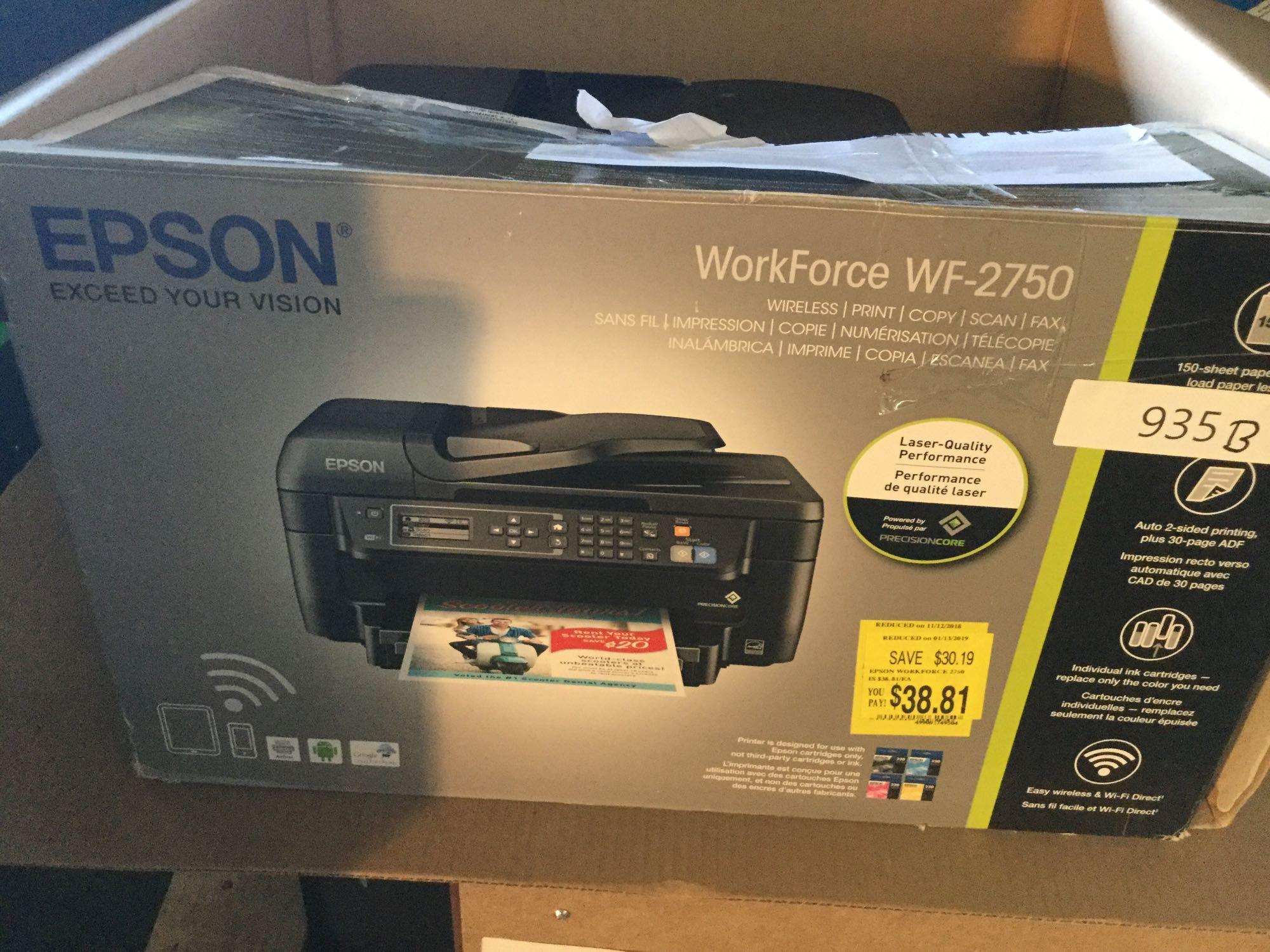 Epson WF-2750 All-in-One Wireless Color Printer - $79.00 MSRP