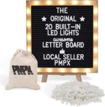 Letter Board The Original Black Felt Board with Stand and Built-in LED Lights, $32.99 MSRP