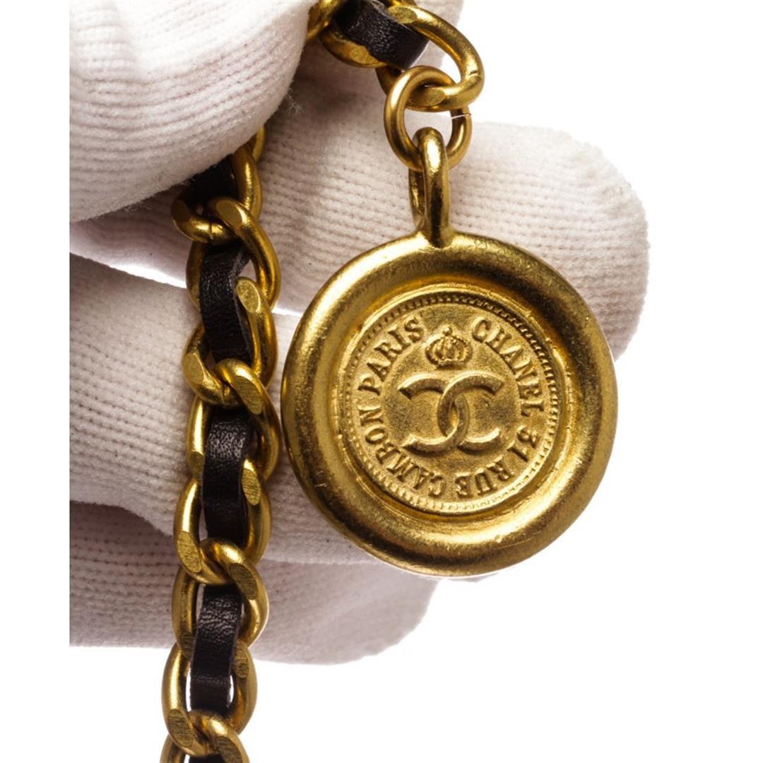 Chanel Gold Woven 31 Rue Cambon Medallion Drop Belt 94A