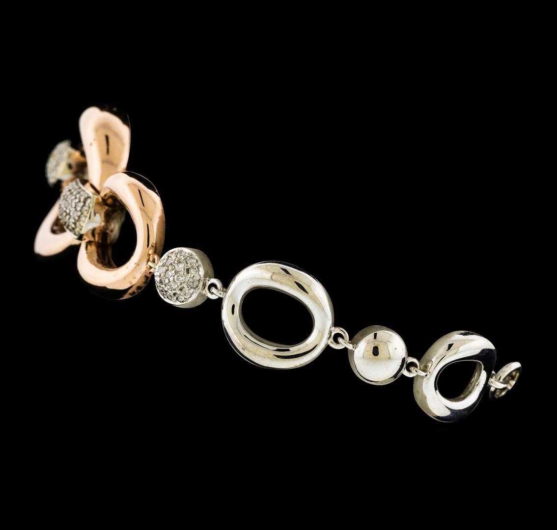 0.75 ctw Diamond Bracelet - 14KT Rose and White Gold