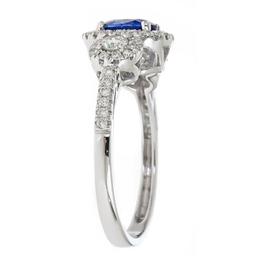 1.22 ctw Sapphire and Diamond Ring - 14KT White Gold