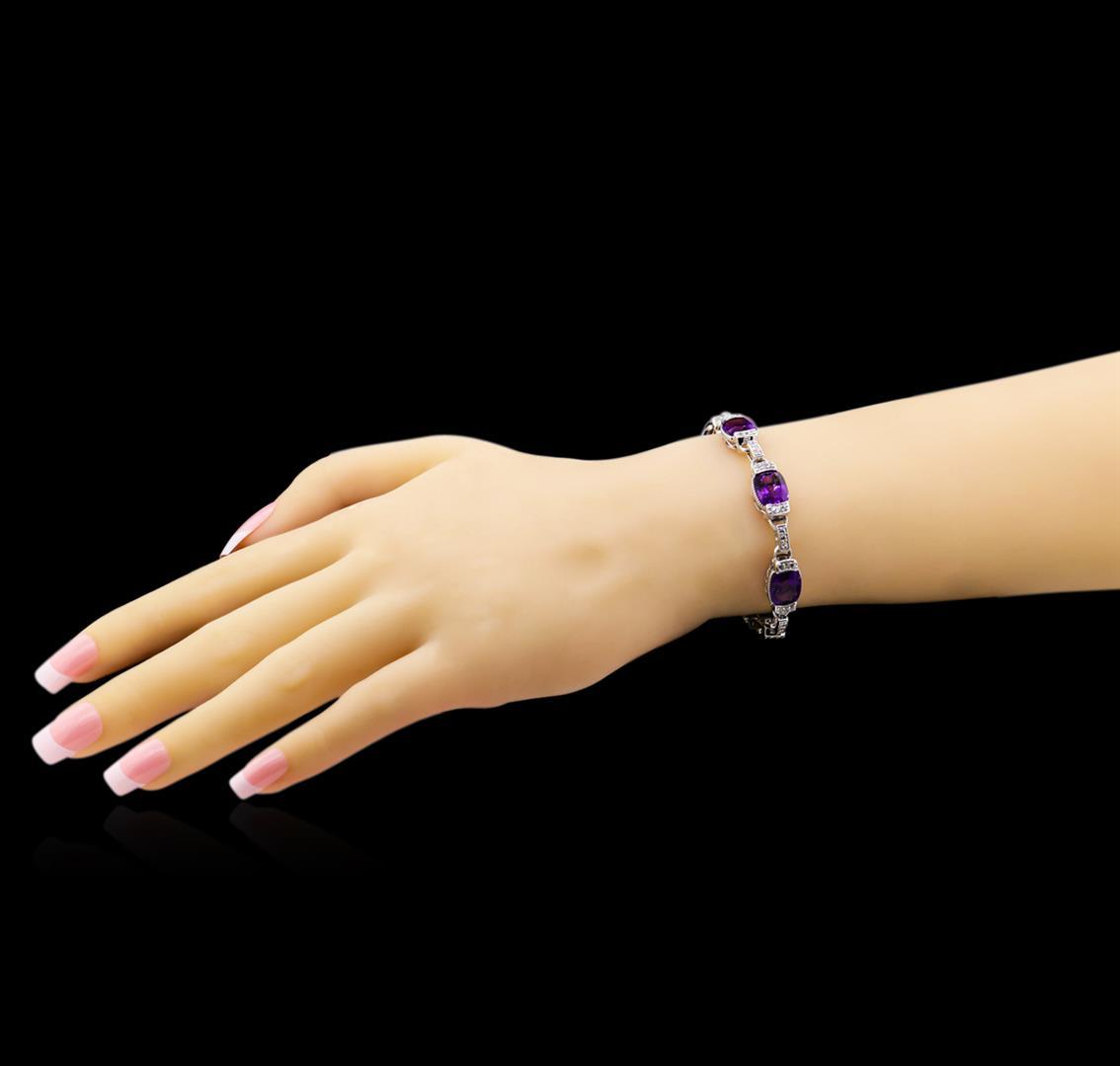 Crayola 20.00 ctw Amethyst and White Sapphire Bracelet - .925 Silver
