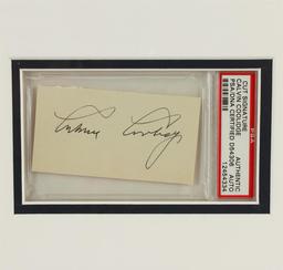Calvin Coolidge Signed Cut Display PSA Certified