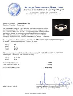 14-18KT White Gold 1.08 ctw Diamond Wedding Ring Set