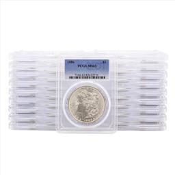 Lot of (20) 1886 $1 Morgan Silver Dollar Coins PCGS MS63