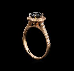 1.38 ctw Black Diamond Ring - 14KT Rose Gold