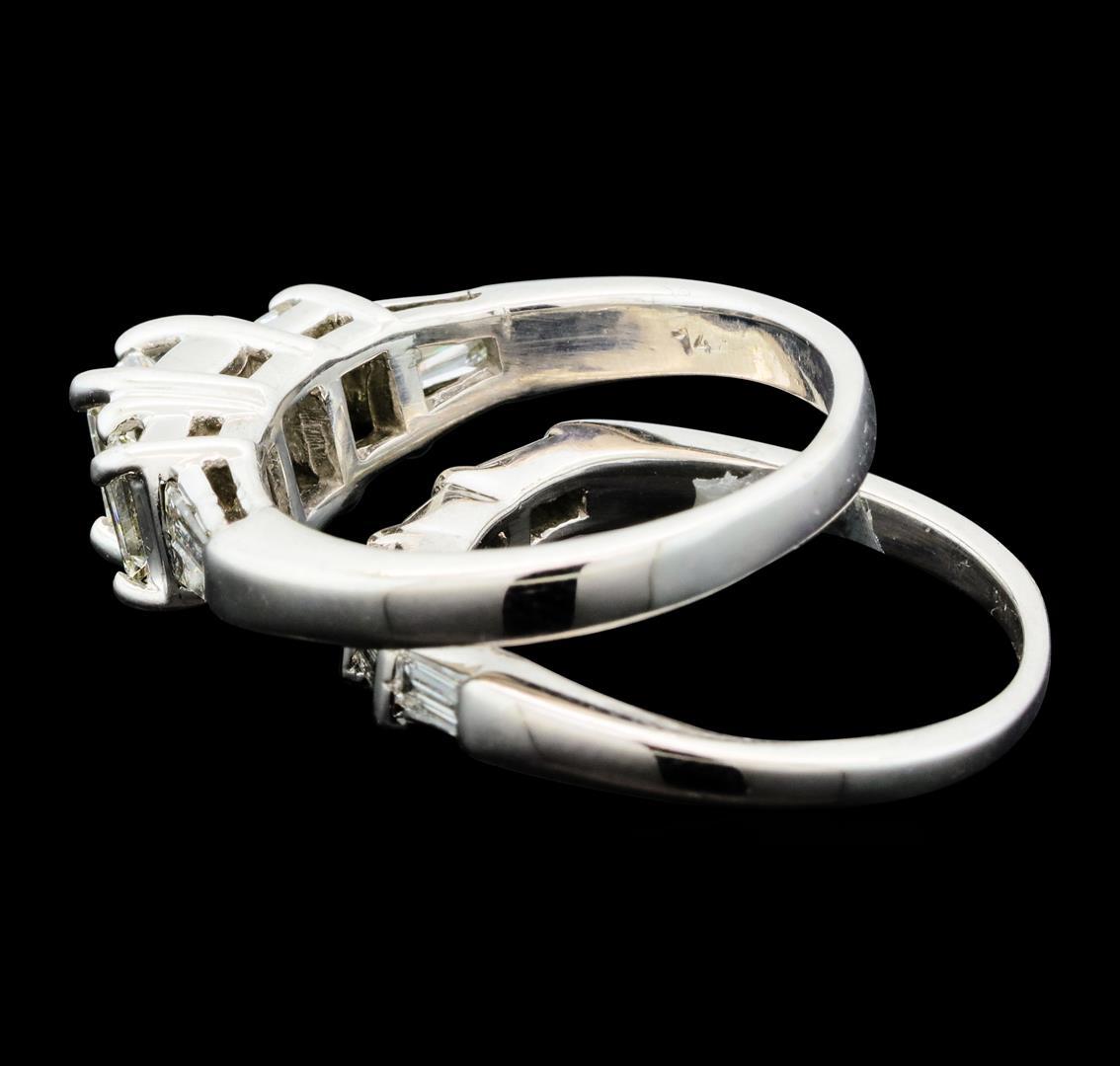 1.14 ctw Diamond Ring & Wedding Band - 14KT White Gold