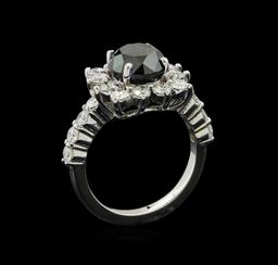 4.75 ctw Black Diamond Ring - 14KT White Gold