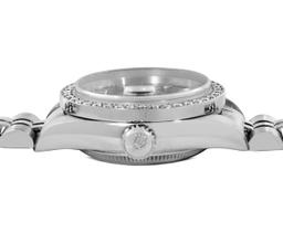 Rolex Ladies Quickset Stainless Steel Black Dial Diamond Bezel Date Watch