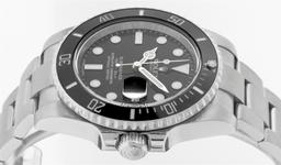 Rolex Mens Stainless Steel Ceramic Insert 40mm Submariner Wristwatch