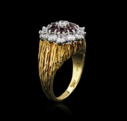 18KT Yellow Gold 1.26 ctw Ruby and Diamond Ring
