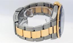 Rolex Mens Blue 18K Yellow Gold & Stainless Steel Oyster Band 40mm Submariner Wr