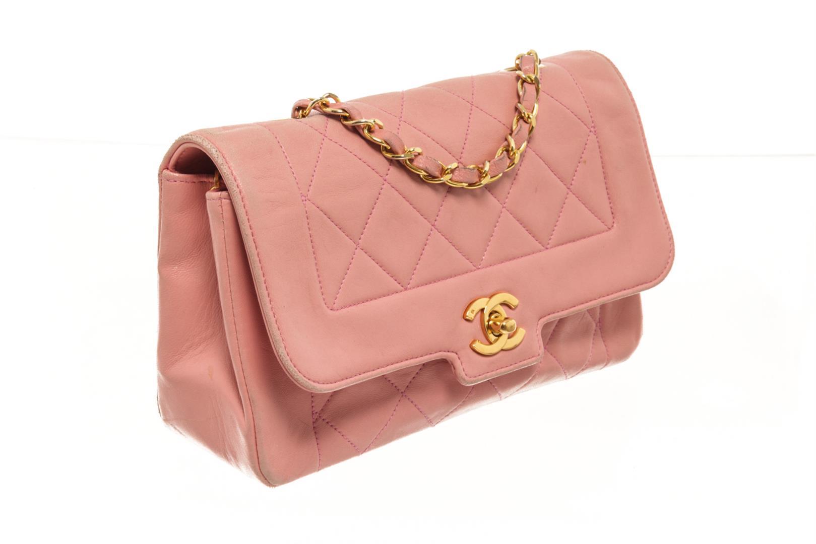Chanel Pink Quilted lambskin Diana Flap Bag